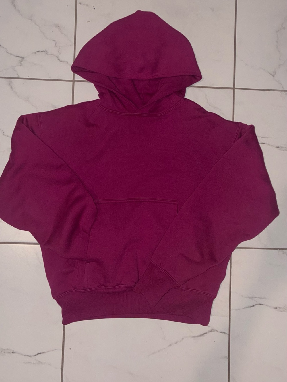 YZY Purple Pullover Hoodie Size S Cotton Long Sleeve Pockets